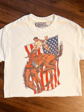 Load image into Gallery viewer, American Bronco Rider Cropped Tee
