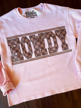 Load image into Gallery viewer, Checkered Howdy Cropped Crewneck
