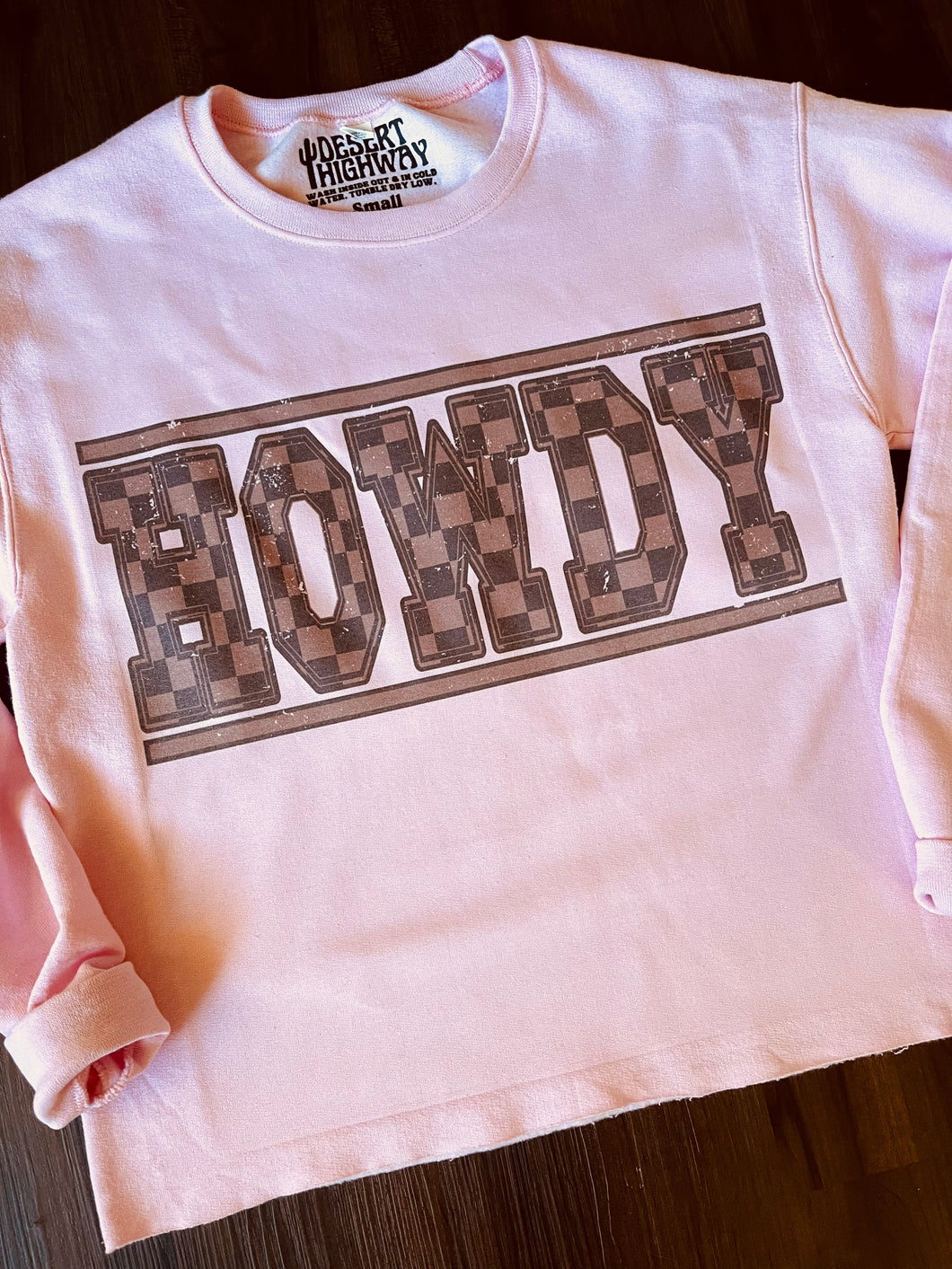 Checkered Howdy Cropped Crewneck