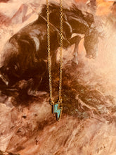 Load image into Gallery viewer, Gold Turquoise Bolt Necklace
