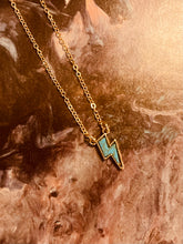 Load image into Gallery viewer, Gold Turquoise Bolt Necklace
