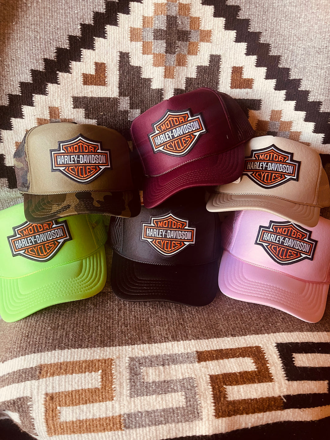 Harley Large Patch Trucker Hat (Multiple Colors)