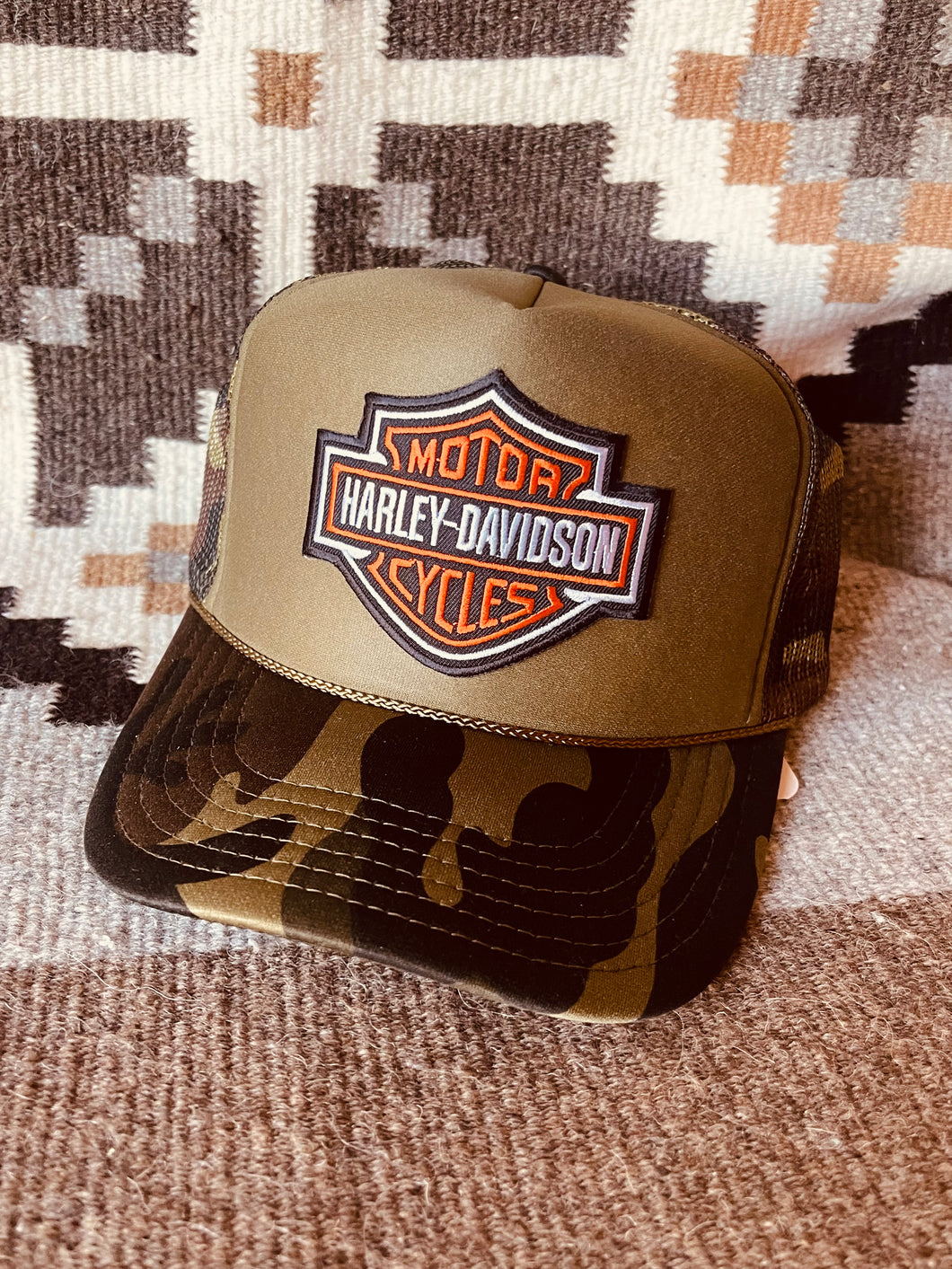 Harley Large Patch Trucker Hat (Multiple Colors)