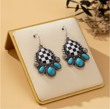 Load image into Gallery viewer, Checker Teardrop Earrings (More Colors)
