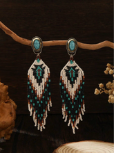 Load image into Gallery viewer, Beaded Fringe Stud Earrings
