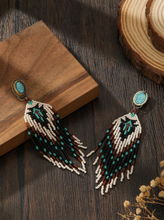Load image into Gallery viewer, Beaded Fringe Stud Earrings
