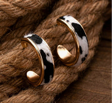 Load image into Gallery viewer, C0w Print Hoops (2 Colors)
