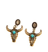 Load image into Gallery viewer, Bull Skull Earrings (2 Colors)
