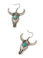 Load image into Gallery viewer, Bull Skull Earrings (2 Colors)
