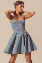 Load image into Gallery viewer, Fit And Flare Denim Mini Dress
