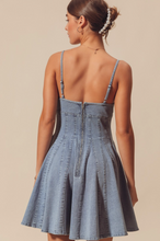Load image into Gallery viewer, Fit And Flare Denim Mini Dress
