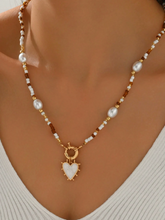 Load image into Gallery viewer, Beaded Heart Pendant Necklace
