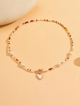 Load image into Gallery viewer, Beaded Heart Pendant Necklace
