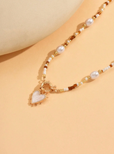 Load image into Gallery viewer, Beaded Heart Pendant Necklace
