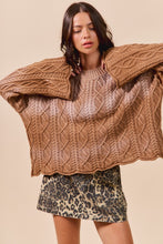 Load image into Gallery viewer, Acid Washed Cable Knit Sweater
