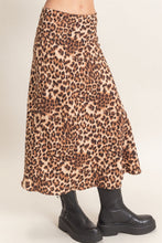 Load image into Gallery viewer, Leopard Print Midi Skirt
