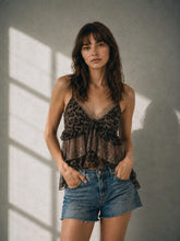 Load image into Gallery viewer, Leopard Ruffle Layered Top
