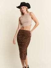 Load image into Gallery viewer, Leopard Suede Midi Skirt
