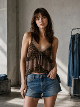 Load image into Gallery viewer, Leopard Ruffle Layered Top
