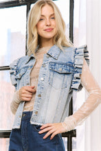 Load image into Gallery viewer, Denim Ruffle Ves
