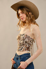 Load image into Gallery viewer, Tapestry Lace-up Corset Top
