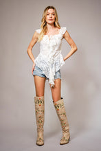 Load image into Gallery viewer, Floral Lace Ruffle Top
