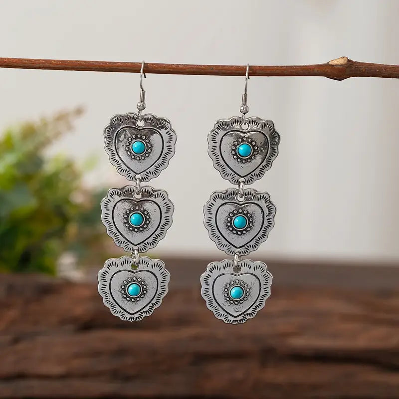 Concho Heart Earrings