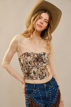 Load image into Gallery viewer, Tapestry Lace-up Corset Top

