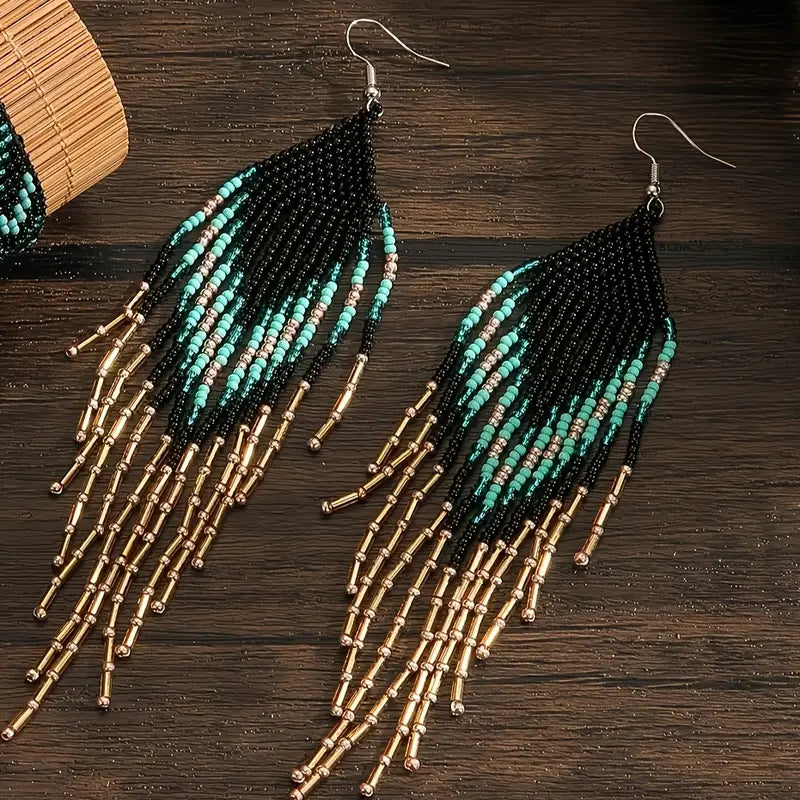 Beaded Fringe Earrings