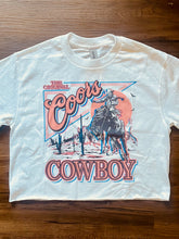 Load image into Gallery viewer, Pink Coors Cowboy Cropped Tee
