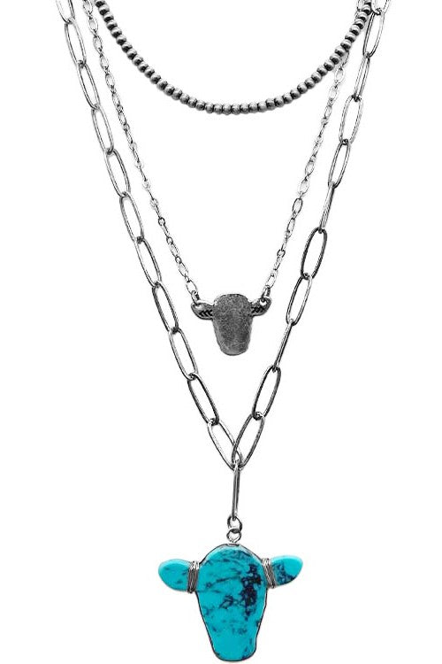 Triple Stack Cow Necklace