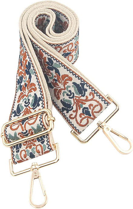 Damask Embroidered Purse Strap